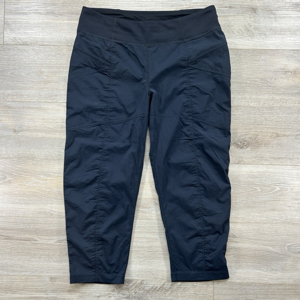 prAna Koen Large Capri Pants Black Stretch Travel Hiking Outdoor Granola Gorp